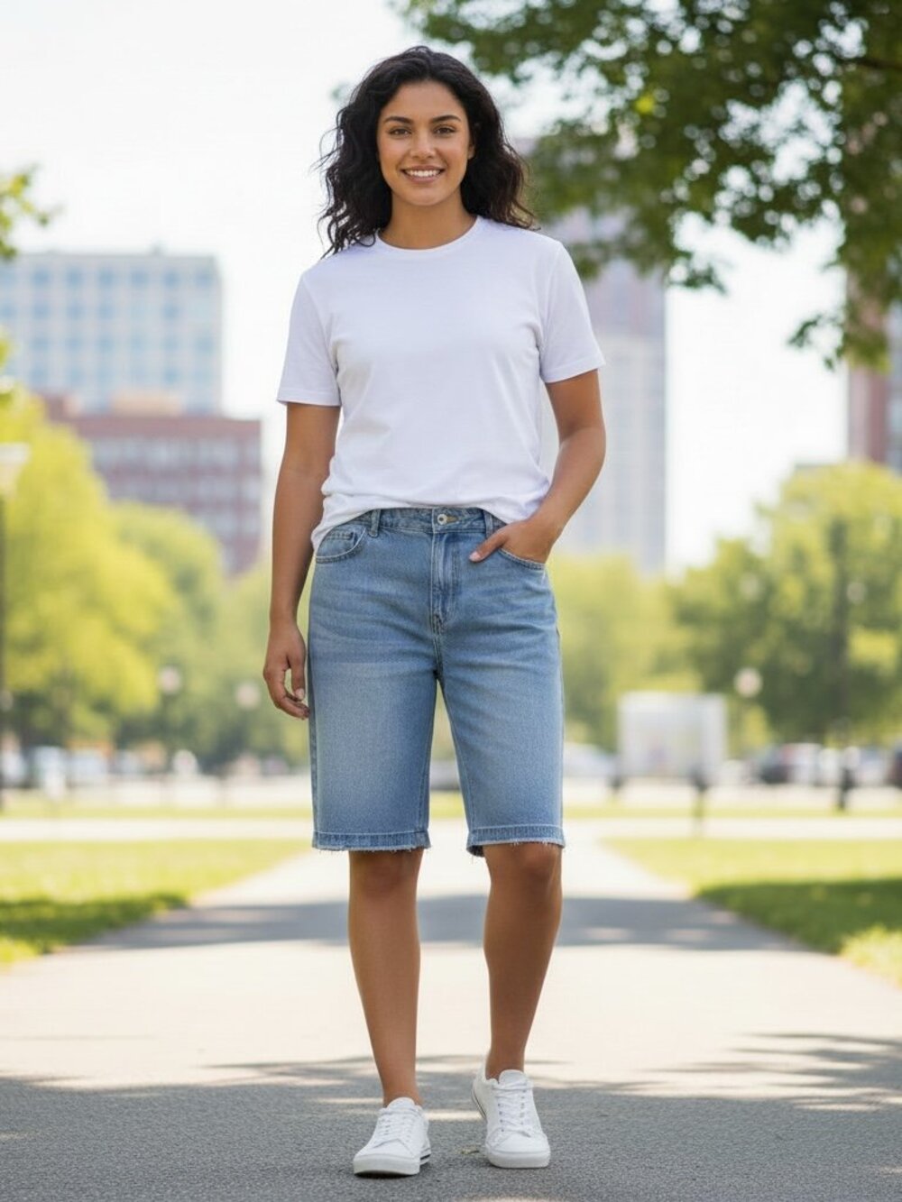 Future Collective x Gabriella Karefa-Johnson Denim Bermuda Shorts | Size 14